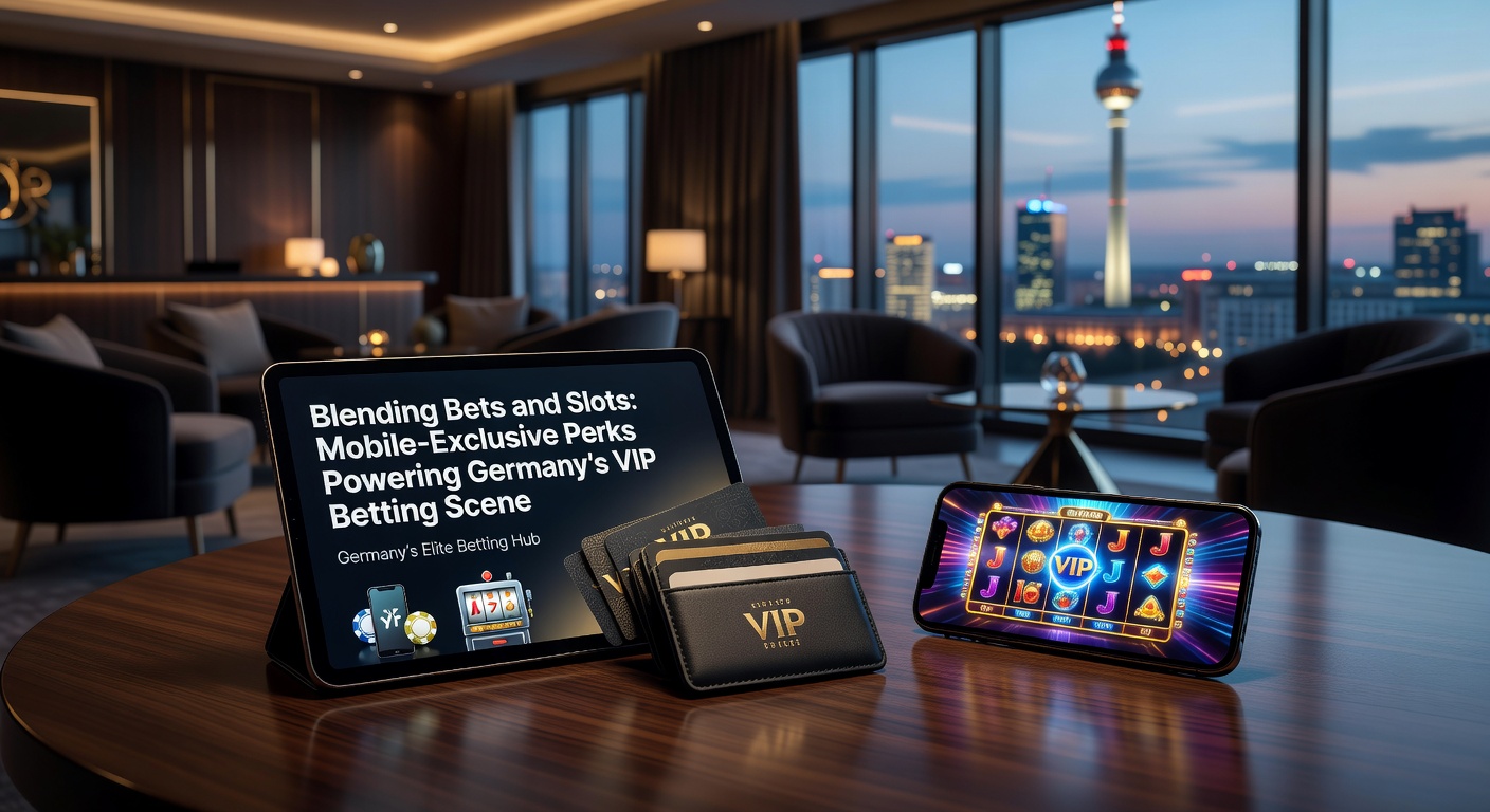 VIP-Lounge in einer Betting-App mit Slots und Wett-Optionen auf einem Tablet, illustriert exklusive mobile Features für Highroller