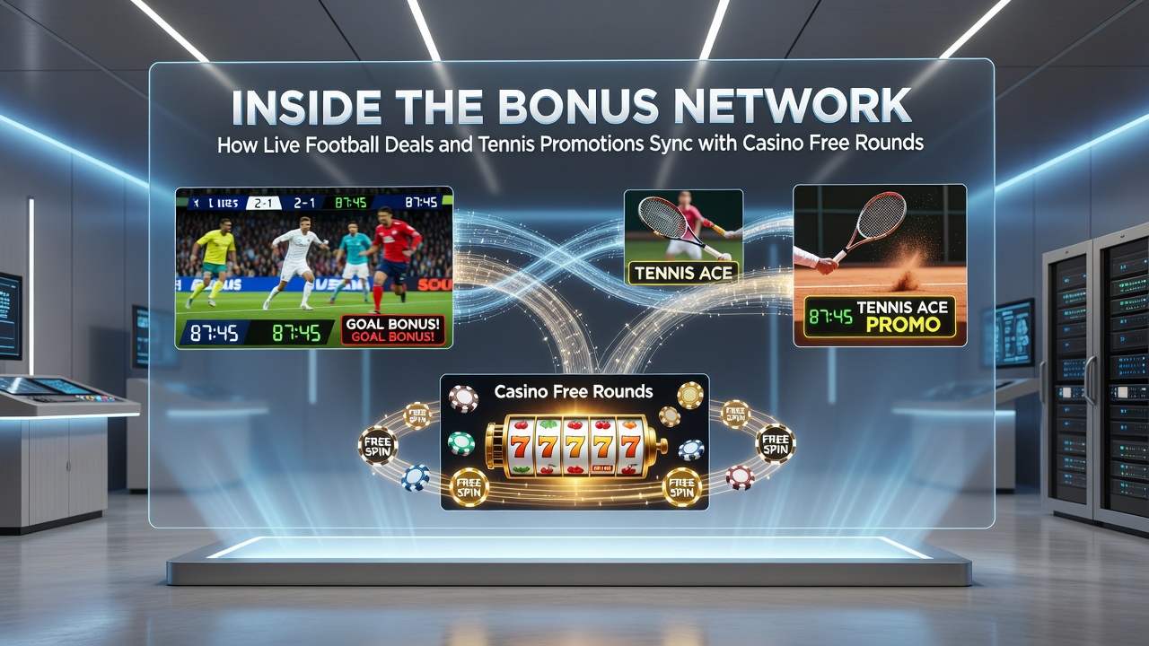 Mobile App-Oberfläche mit synchronisierten Sportwetten und Casino-Boni