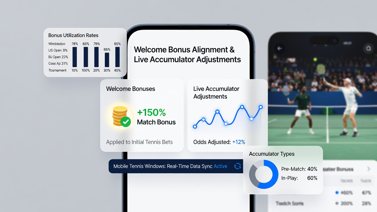 Beispiel für Live-Akkumulator-Anpassungen während eines Tennis-Matches auf mobilen Geräten